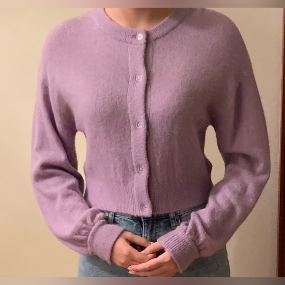 Fluffy Light Purple H&M Cardigan Sweater Size XS - Picture 3 of 4
